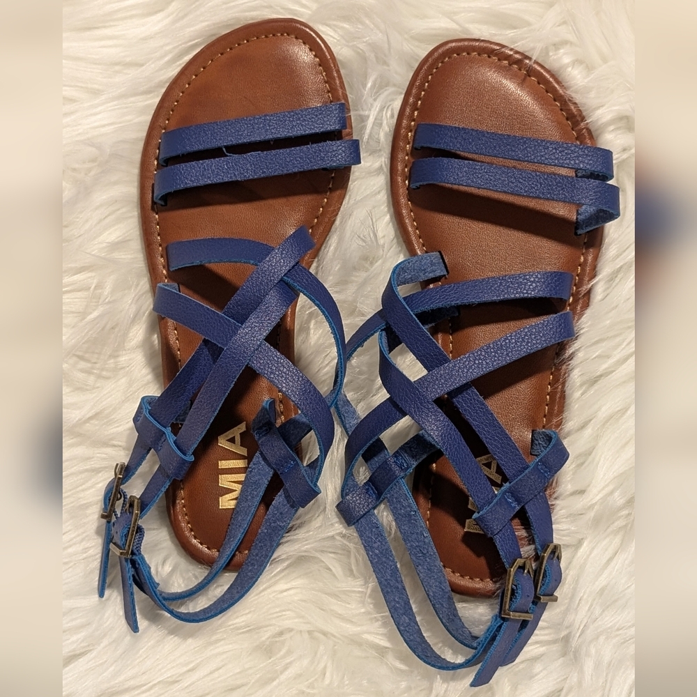 MIA Blue and Brown Gladiator Sandals